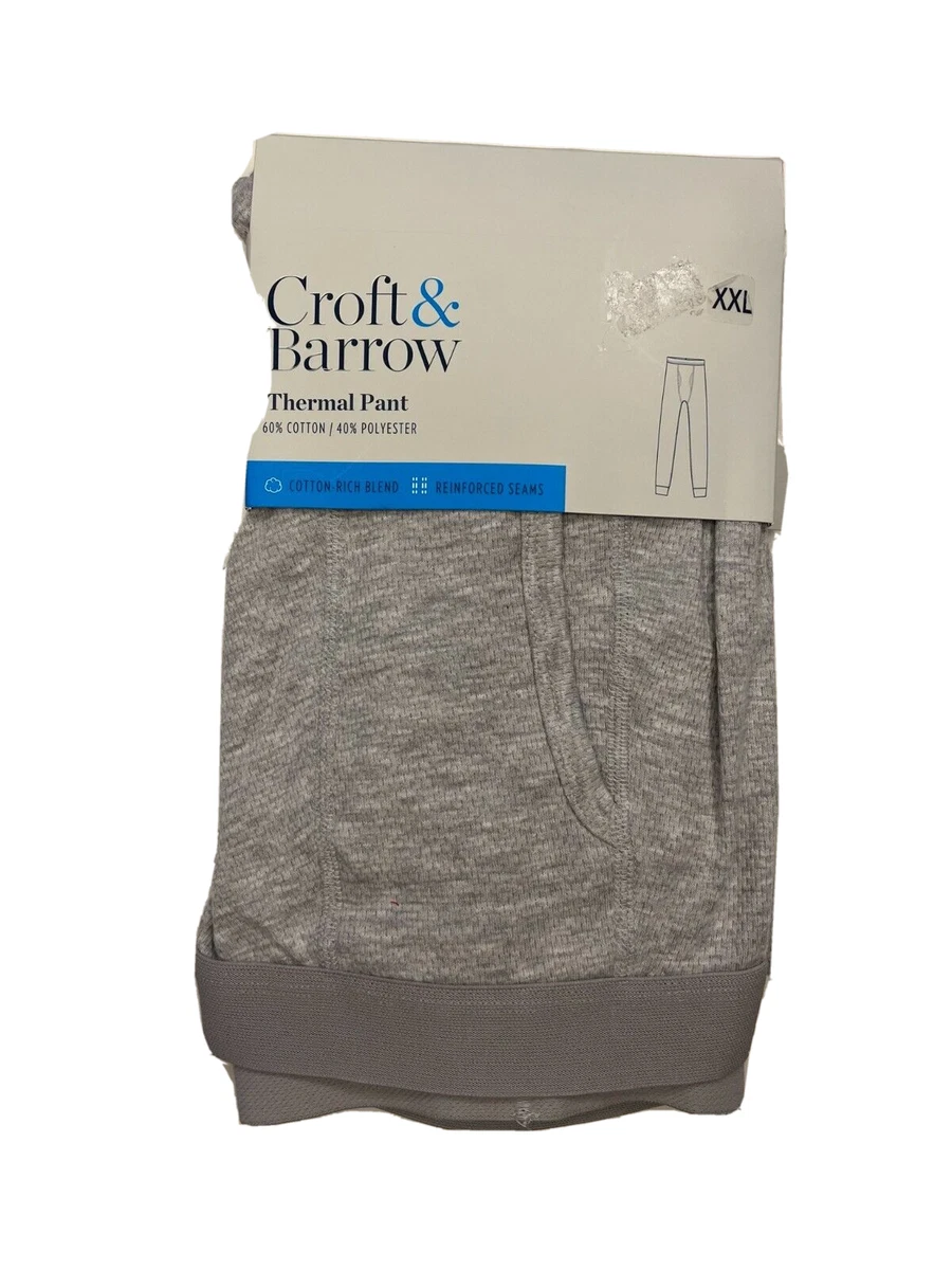 Croft & Barrow Mens Thermal Underwear Pants XXL Gray Heather Color NWT