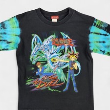 Vintage Yu Gi Oh T-Shirt Youth M 8 Blue Eyes White Dragon Bundle w/Hologram
