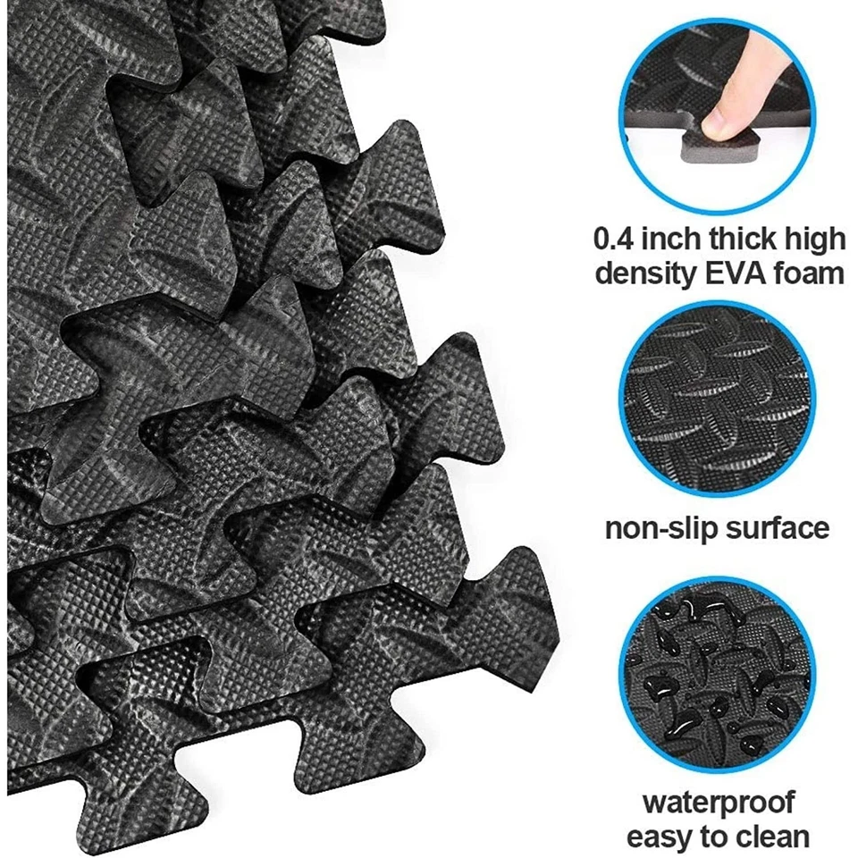 Gym Floor Mat, Exercise Mat, EVA Foam Interlocking Tiles, Protective Flooring fo - Image 3 of 4