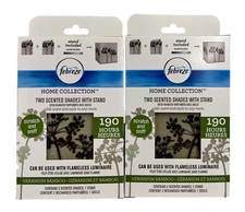 4 Febreze Scented Shade refills GERANIUM BAMBOO fit Flameless Luminaire Luminary