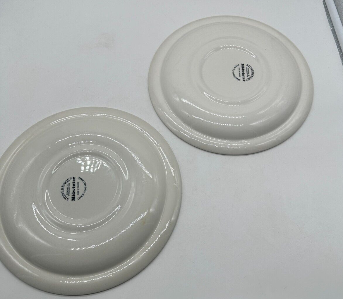 Set of 2 Stonehenge Midwinter White Dinner Plate 10 1/2"  England Vintage