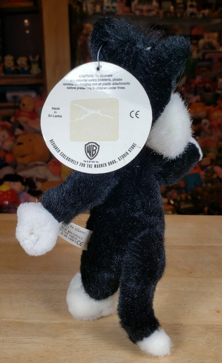 Vintage 1995 Warner Bros Studio Store Sylvester 9” Plush Stuffed