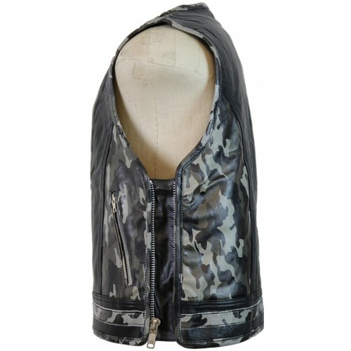 Camouflage Bikerweste Lederkutte Bikerkutte Kutte Motorradweste