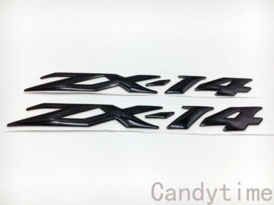 Black 3D Raised ZX-14 Fairing Tank Emblem Sticker Decal For Ninja