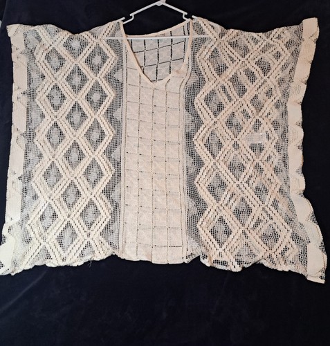 Free People Womens Crocheted Short Sleeve Sweater White One Size NEW