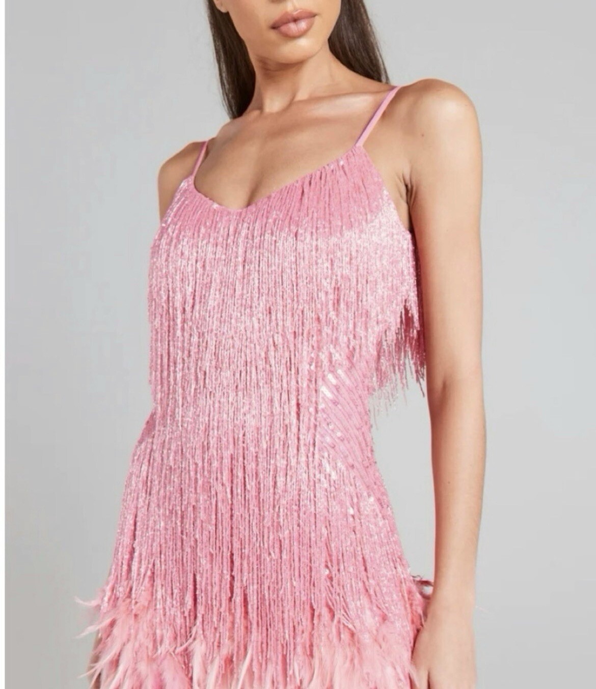 Nadine Merabi Lottie Pink Embellished Mini Dress Size L UK 14 RRP £545 image 3
