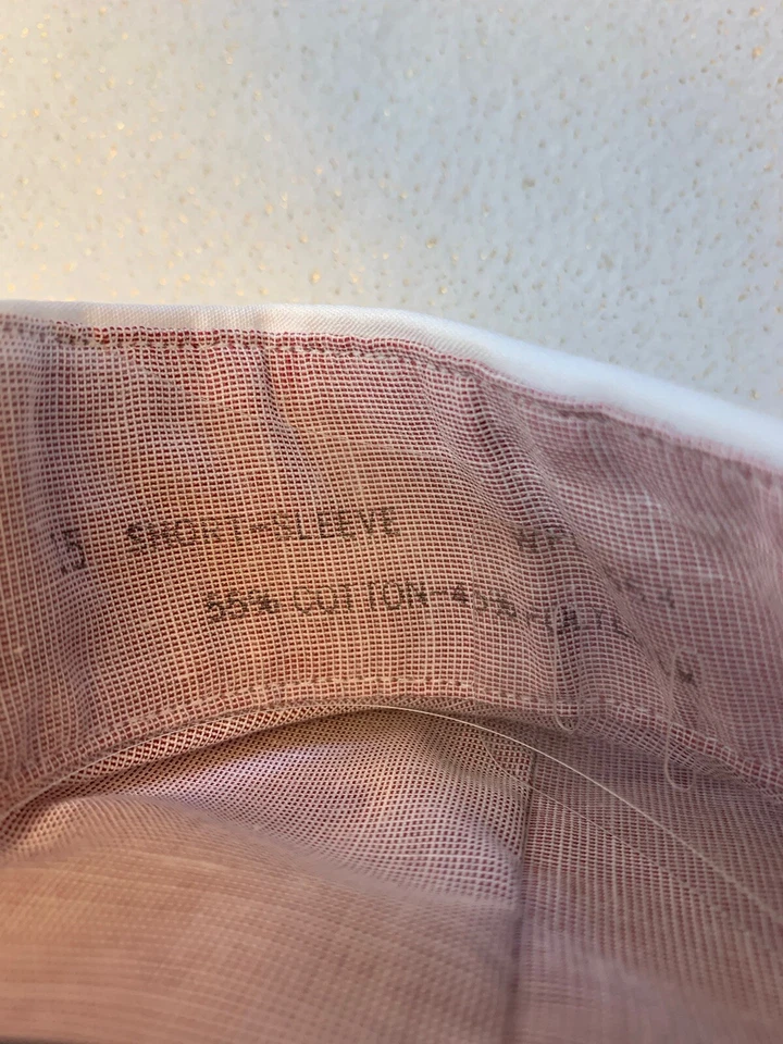 Camisa de vestir Excello vintage años 70 para hombre 15 manga corta cuello blanco nueva Foto 4 de 4