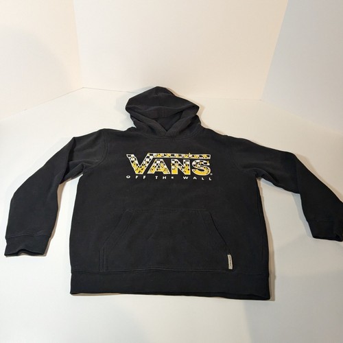 Vans Off The Wall Hoodie Black Checkerboard Flames Youth Kids Medium, Skateboard - Picture 6 of 14