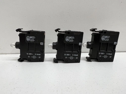 LOT OF (3) NEW OLD STOCK! EATON LIGHT CONTACT BLOCK M22-LED MIXED GREEN 2/RED 1