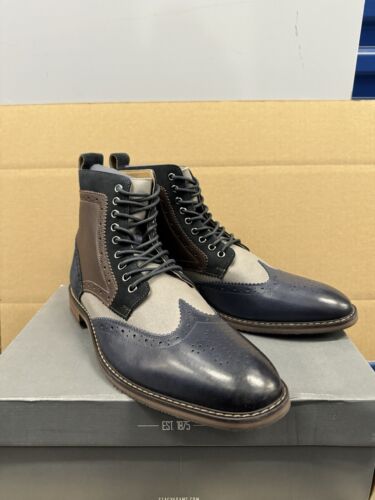 Man's Boots Stacy Adams Finnegan Boot in Navy Marine Size 13 New