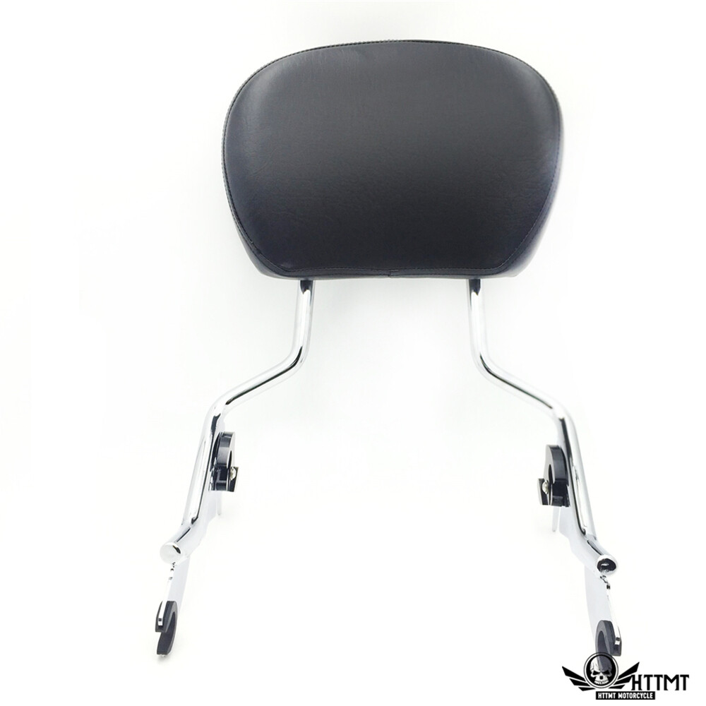 Chrome Gear Skull Backrest Sissy Bar Docking For 97-08 Harley