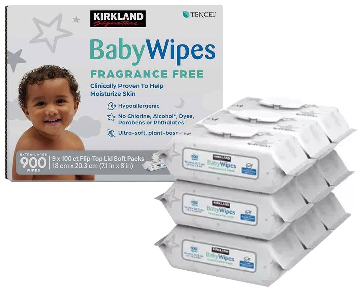 Kirkland Signature Baby Wipes Fragrance Free, 900-count