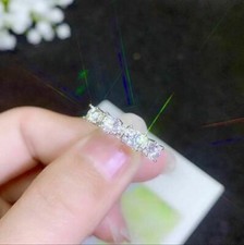 1Ct White Round Cut CZ Engagement Wedding Band In Solid 925 Sterling Silver