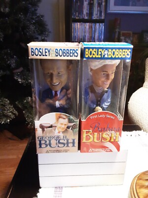 George H. And First Lady Barbara Bush Bosley Bobbers  7'' Tall
