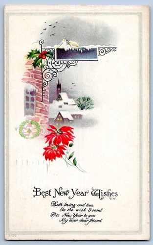 LOTE/10 POSTALES ANTIGUAS FELIZ AÑO NUEVO VINTAGE PRINCIPIOS DE 1900 ESTADO VARÍA #14 - Imagen 10 de 12