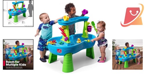 Toddler Water Table Plastic 39x24x32 Rain Showers Outdoor Sensory Play Set - Picture 2 of 10