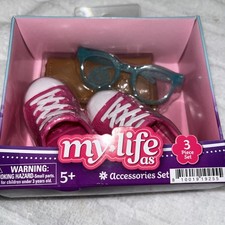 My Life As 3 pc Accessories Set Messenger Bag Sneakers Glasses for 18" Doll NEW
