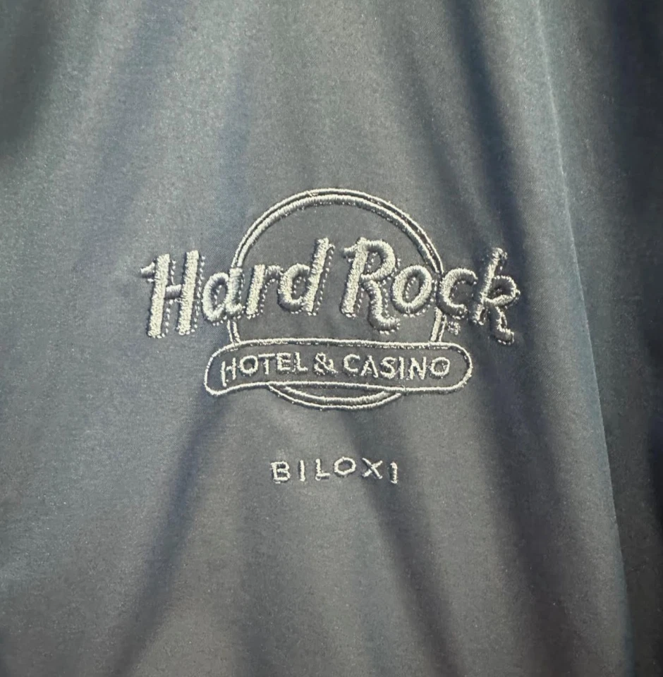 Hard Rock Casino Biloxi  XL Adult full zip navy blue windbreaker - Image 2 of 4