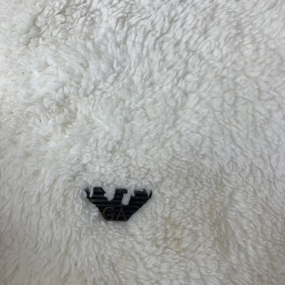 Jaqueta feminina Emporio Armani forrada de lã couro sintético bege P - Imagem 4 de 4