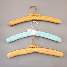 Vintage Set 3 Satin Padded Hangers Boudoir Lingerie Wedding Multicolor