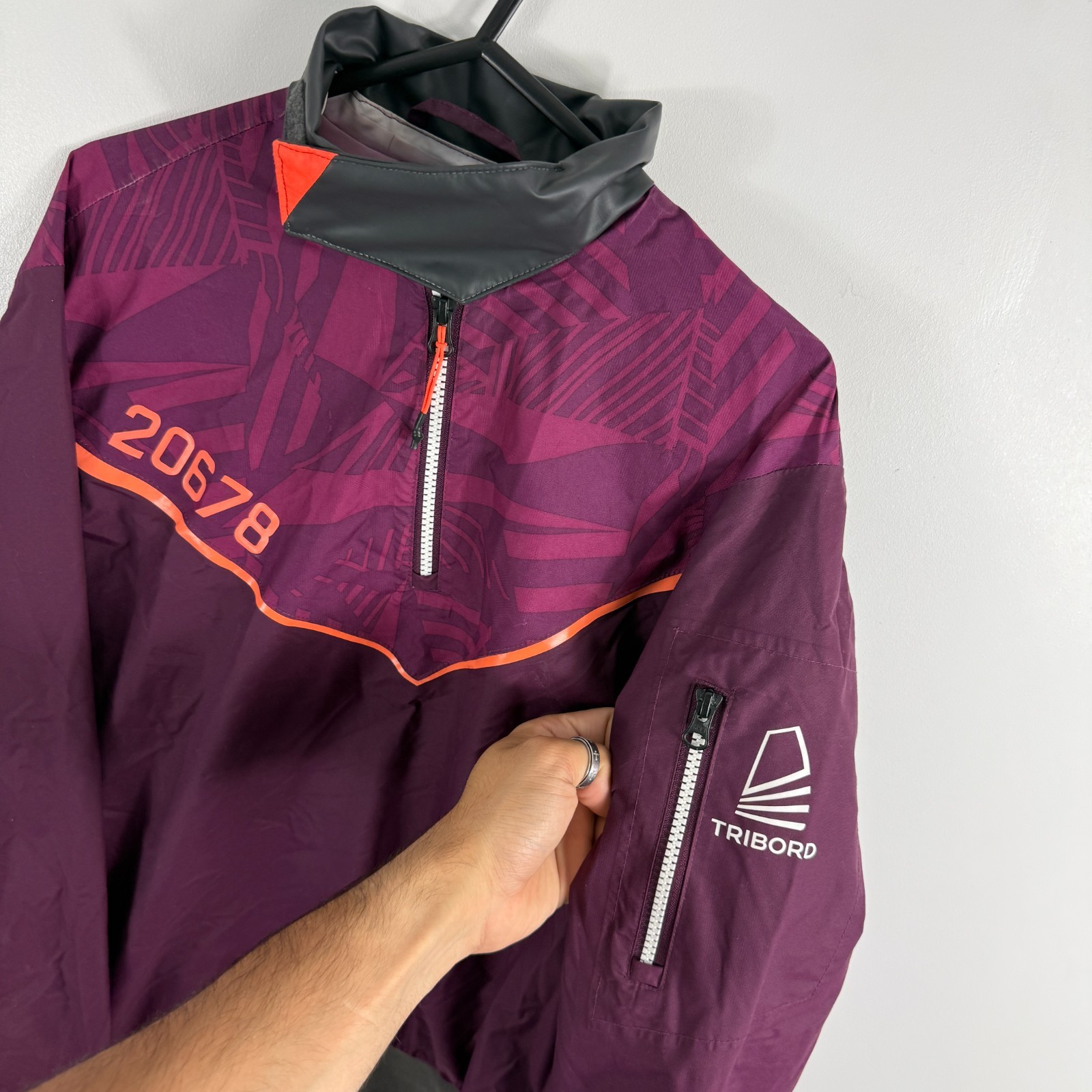 Women's VTG Tribord Decathlon Smock 500 Purple Waterproof Lrg Sailing Sweatshirt image 2