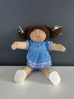 Cabbage Patch Kids Soft Doll – Brown Hair, Blue Dress – Vintage Toy