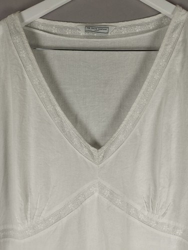 The White Company Dress Womens Size XL White Pure Linen Midi Floaty Holiday - Picture 3 of 11
