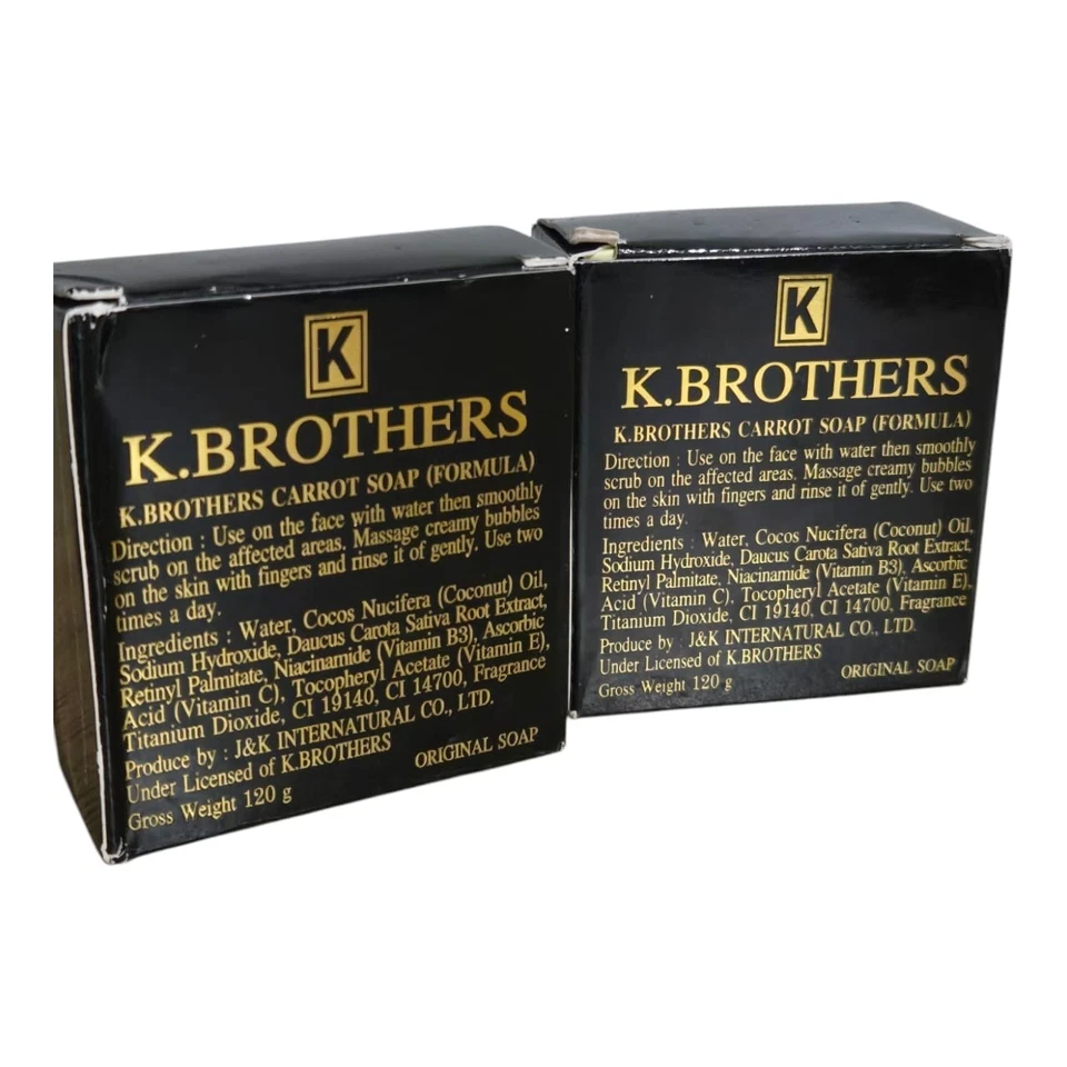 Jabón facial original K Brother para el cuidado de la belleza de la zanahoria 2 piezas Foto 3 de 4