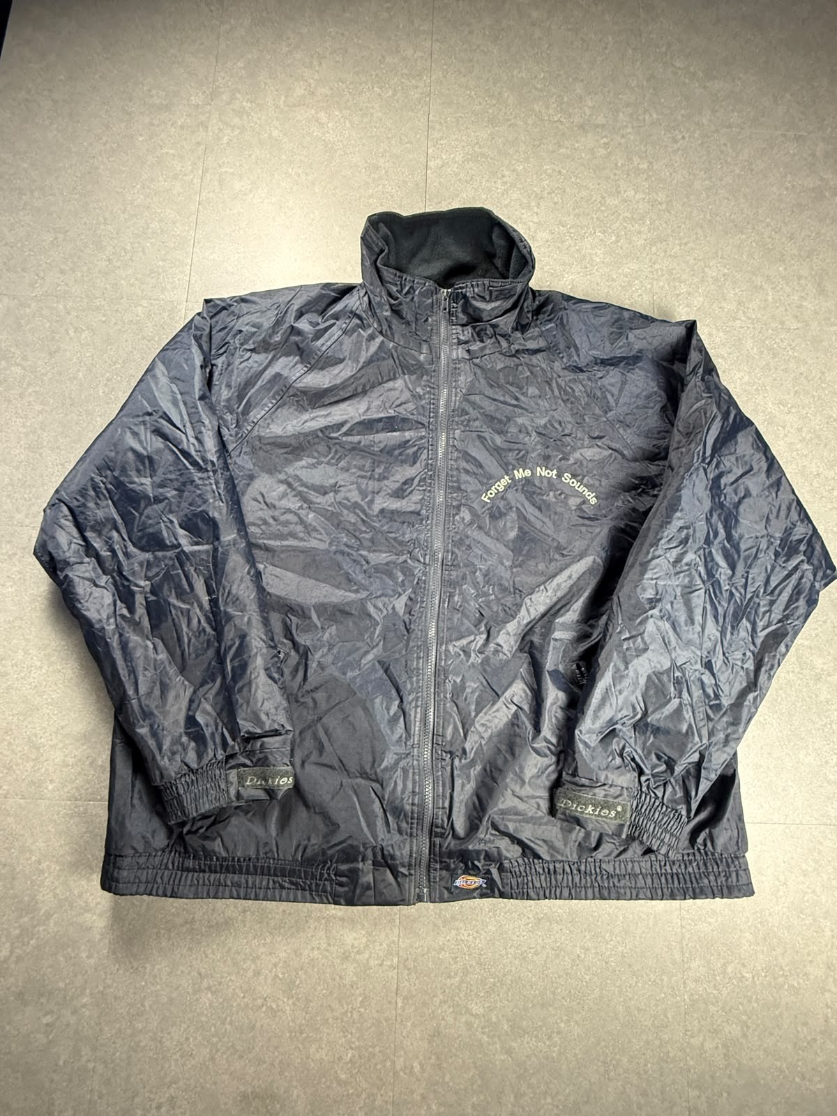 Giacca Dickies Vintage Foderata In Pile Blu Navy Con Ricamo 2XL