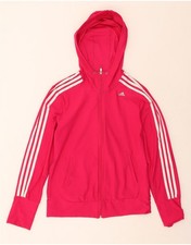 ADIDAS Womens Climacool Hooded Tracksuit Top Jacket UK 12/14 Medium Pink DN61