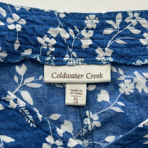 Coldwater Creek Maxi Dress XL Blue Floral Sleeveless Casual Resort Boho Summer - Picture 8 of 10