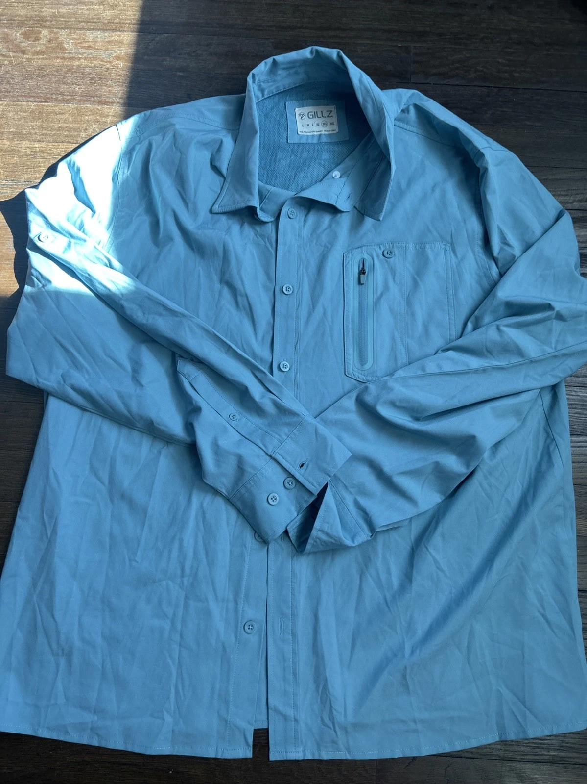 Gillz Vented Button Down Fishing Shirt Blue Men’s Size XXL