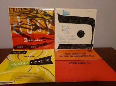 ANTONIO JANIGRO Westminster 4-LP Lot-Bach,Brahms,Bruch,Debussy Etc VG++