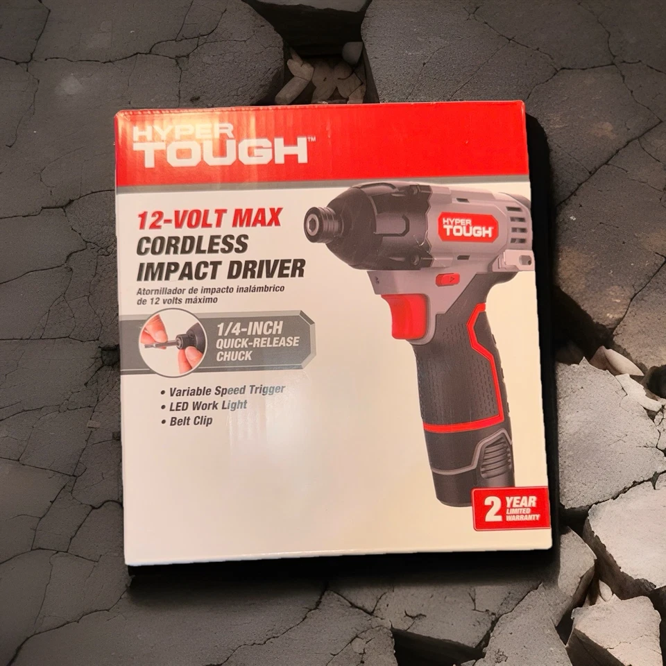 Destornillador de impacto inalámbrico Hyper Tough 12V Max con batería de 1,5ah + cargador - NUEVO SELLADO Foto 2 de 4