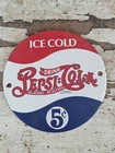 VINTAGE LOOKING PEPSI COLA 6” SODA PORCELAIN ENAMEL METAL DEALER SIGN
