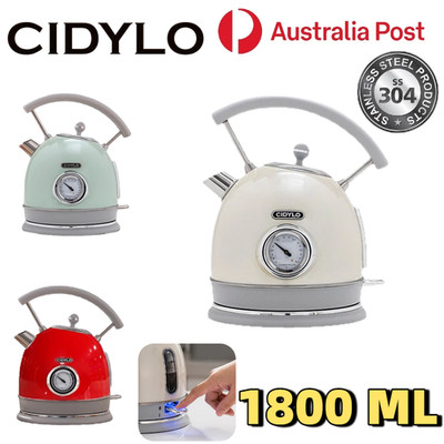 CIDYLO Electric Kettle Water Kettle Boil Kitchen Jug Pot Vintage Make Tea 1.8L