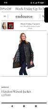 Image of Barbour Haydon Waxed Jacket Size 10 new Retailing At £279