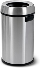 17 Gallon Stainless Steel Open Top Trash Can for Commercial Use