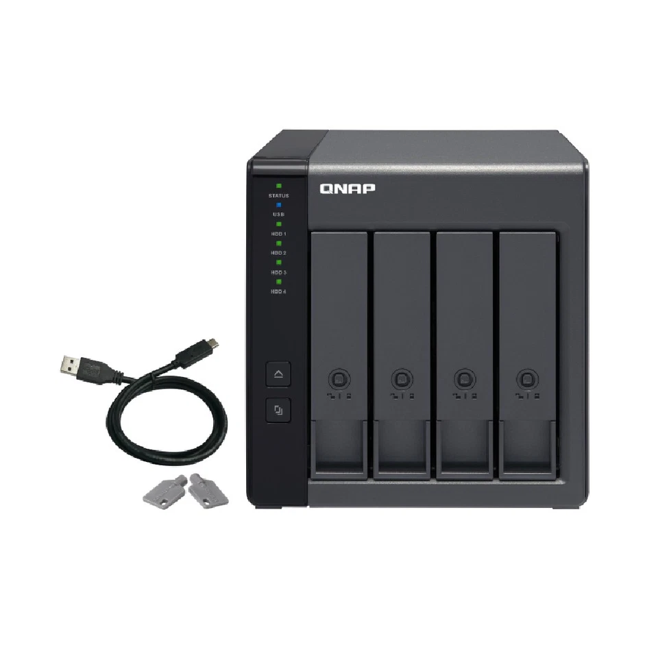 QNAP TR-004 4 Bay NAS Servers Storage Expansion Enclosure 3.5in SATA HDD - Black - Image 3 of 4