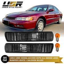 Depo Crystal Smoke Front Bumper Signal Light For 1994-1995 Honda Accord 4d Sedan