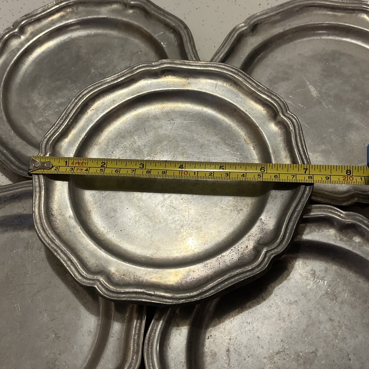 Set Of 5 RWP Wilton Armetale Pewter Queen Anne 7” Dinner Plate