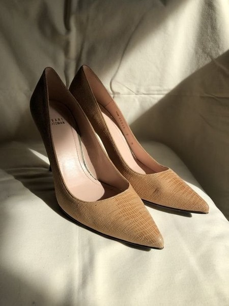 Women Heels Beige Leather 39 #UKL