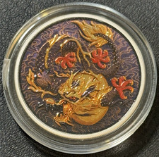 2021 1 Oz .9999 Silver Australia Perth Myth & Legends Dragon Black Red Gold Coin
