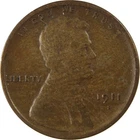 1911 S Lincoln Wheat Cent F Fine Penny 1c Coin Collectible SKU:I26146