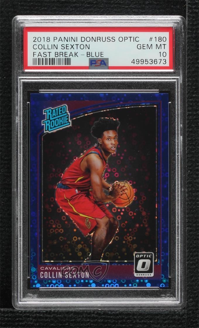 2018 Donruss Optic Fast Break Blue Prizm 36/50 Collin Sexton #180 Rookie RC 11oq