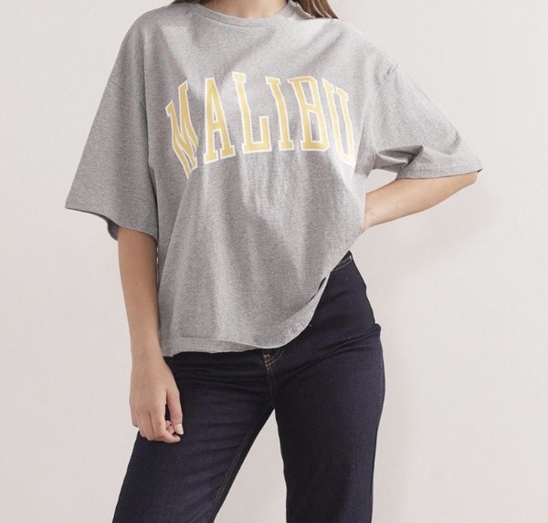 Dazie Oversized Cotton T-Shirt Size 16 Malibu Text