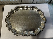 Vintage F.B. Rogers Silver Co Silver Plate Oval Footed Serving Tray 14 1/2"