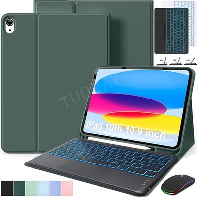 Für iPad 10. /11. Gen (A16) 2025/2022 Beleuchtete Touchpad Tastatur Hülle Maus
