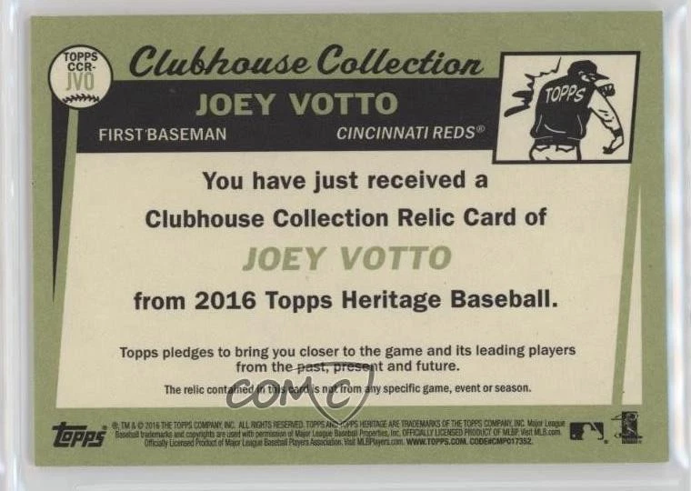 2016 Topps Heritage Clubhouse Collection Relics Joey Votto #CCR-JVO - Image 2 of 2