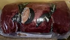 Minky Couture Lush Blanket Throw Adult Merlot 50X60 Super Soft Fluffy Luxury 